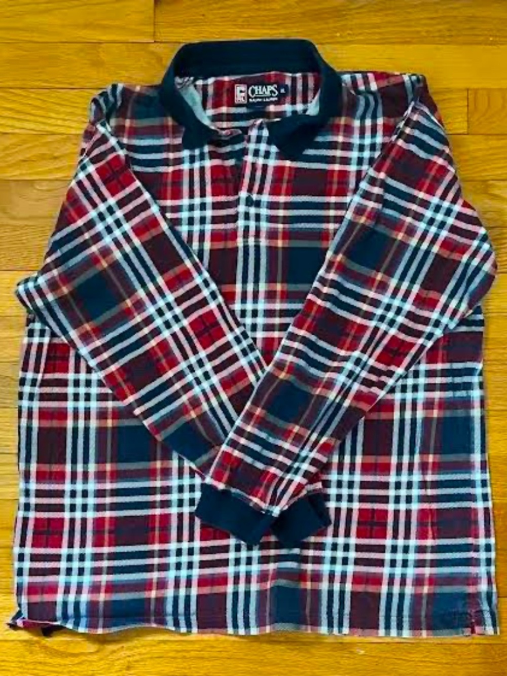 Vintage Chaps Ralph Lauren Shirt Men's XL Red Plaid Polo Preppy Vintage Academia